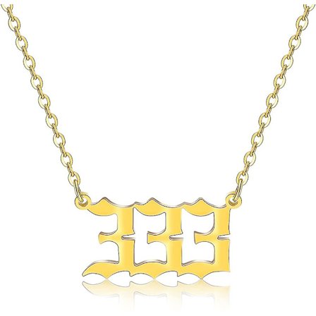 Änglanummer Halsband för Kvinnor Rostfritt Stål Numerologi Choker Halsband