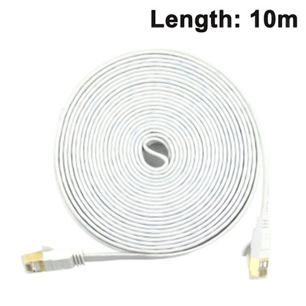 Cat 7 Ethernet-kabel, Skärmad Ethernet-kabel Flat RJ45 Nätverkskabel LAN-kabel Stödjer 10 Gbps 600 Mhz - Kompatibel med Cat5/Cat6-nätverk