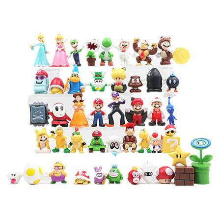 48kpl/ set Super Mario Family Luigi Yoshi Bowser Wario Peach Toad Daisy Figuurimalli Lelut - Perfet