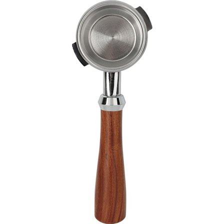 51 mm bundløs kaffemaskine portafilter med filter, kompatibel med flere serier, kaffetragt i massivt træ