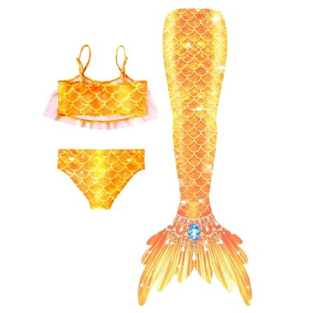 8 stk. Piger Havfruehale Badedragt Sæt Flæse Top Bikiniunderdel Fiskehale Badedragt Børn Strand Pool Badetøj 3-16 år 236 236