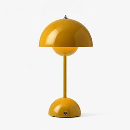 Nordisk oppladbar blomst bordlampe nattbordslampe sopp soverom borddekorasjon nattbordslampe nattlamper[hk] gul