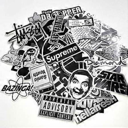 50 stk Metallklistremerker Vanntett Laptop Skate mote Graffiti multicolor