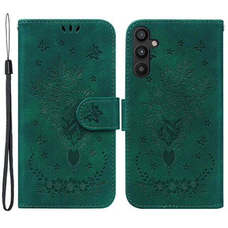 Kompatibelt med Samsung Galaxy A34 5G Präglat Ros Innerhölje Magnetisk Stängning Plånboksfodral med Ställ