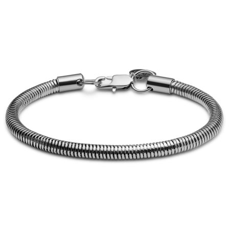 Essentials | 5 mm Silver-Tone Snake Chain Bracelet for Men - Steel bracelets