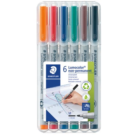 Staedtler 6-pakke Lumocolor Non-permanent Medium
