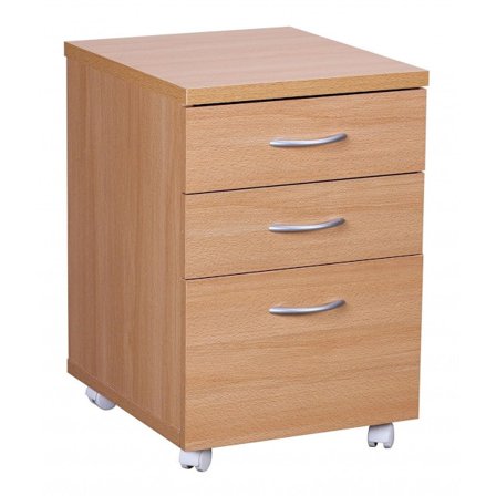 Rootz container 40 x 60 x 45 cm underskab med hjul bøg - vogn med skuffer - roll-up skab kontor - Kosmetikvogn Make Up trolley - Container under skriv