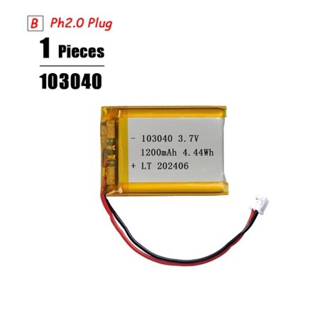 3,7V Lipo-akku Ph2.0-pistoke Ladattava litiumakku 3,7V PS4-kostuttimille GPS-navigointi Bluetooth-kaiutin MP3 MP4