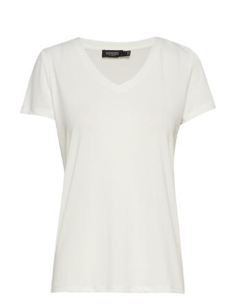 Sl Columbine V-Neck Ss T-shirts & Tops Short-sleeved Hvit Soaked In Luxury