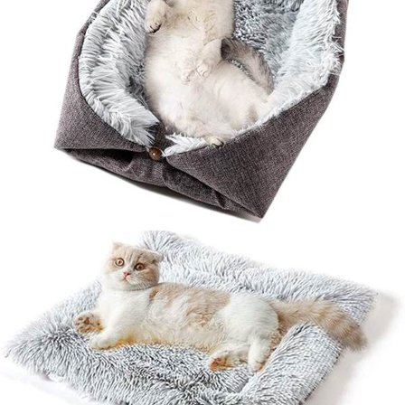 Kissanpeti, pestävä pörröinen kissamatto - 2-in-1 pehmeä sohvapeitto