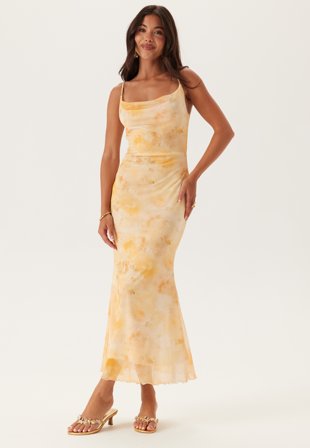 Bubbleroom Occasion Cowl Neck Mesh Dress Klær