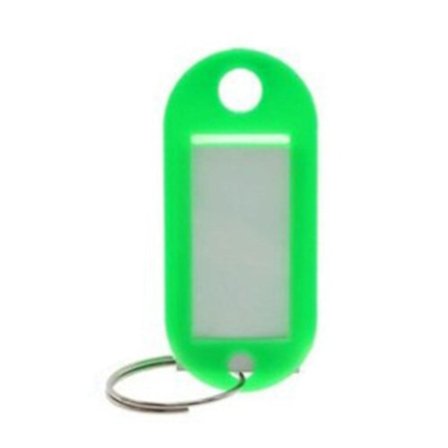 Nøglering med navneskilt [Oval] - Grøn - 5-pak