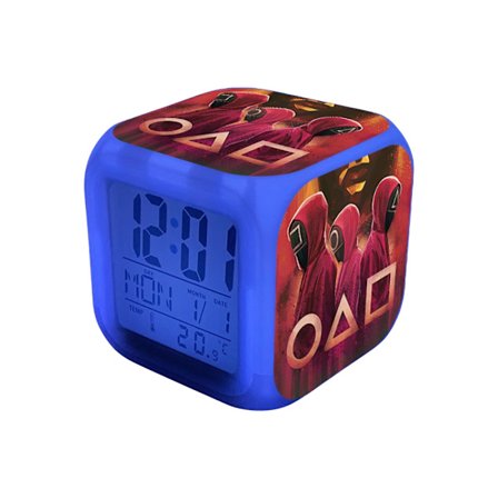 Fargeskiftende LED Digital Vekkerklokke Stille Kube Våkne Ved Sengen Klokke