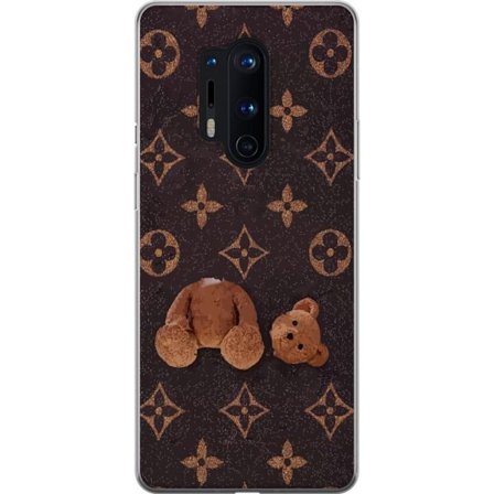 Kompatibelt Mobildeksel til OnePlus OnePlus 8 Pro Grafiskt monogram mønster med en stilisert teddybjørn i en kunstnerisk stil