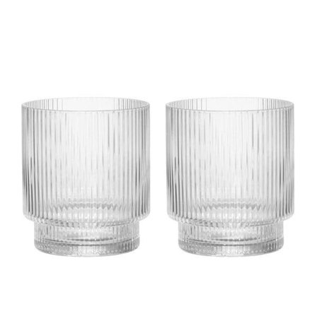 Ribbade dricksglas i klarglas, 31 cl, 2-pack
