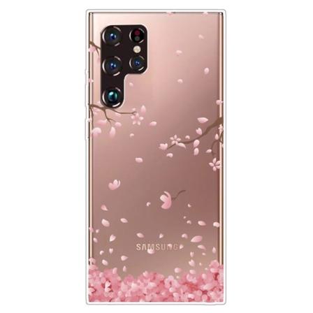 Deco Samsung Galaxy S22 Ultra Suojakotelo - Pinkki Flower Pink