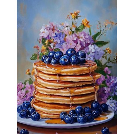 Diamond Art Kits til voksne, Blueberry Diamond Painting Kits til begyndere DIY Pandekage Blomster Fuld Drill Diamond Dots Håndværk til 