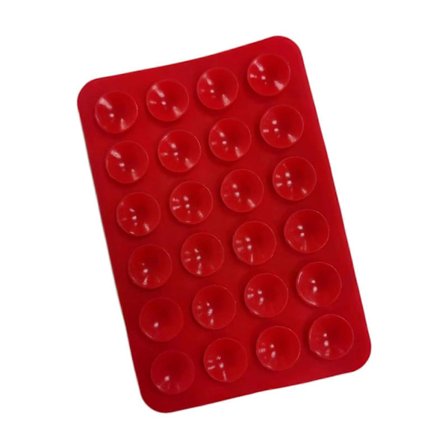 Telefon Sugekop Holder Silikone Telefon Cover Brusebad Beslag til Selfies og Videoer Lysegrå Rød Rød