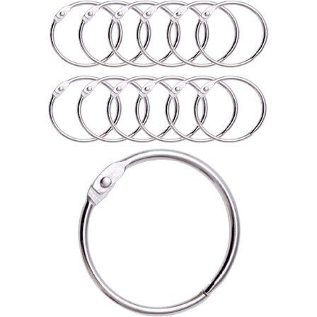 12 stk. Bruseforhængsringe med metalkroge - 50 mm åbningsringe til gardiner, badeværelse, hjem, dokumenter, pakken indeholder