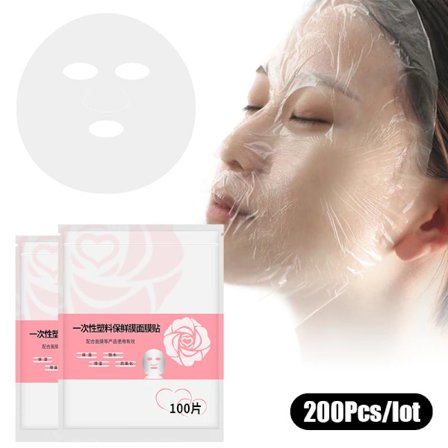200 stk/lot Plastfilm Naturlig Engangs Plast Papirmasker Hudpleie Full Ansiktsrens Maske Papir Ansikts Skjønnhet Sunt Verktøy