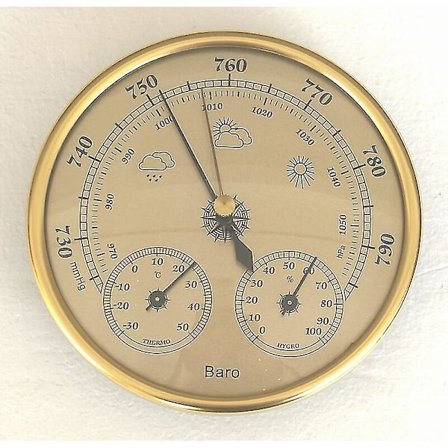 Barometri, sääasema barometrin ja kosteusmittarin termometrillä, 3-in-1 seinäasennusanalooginen sääasema sisätiloihin
