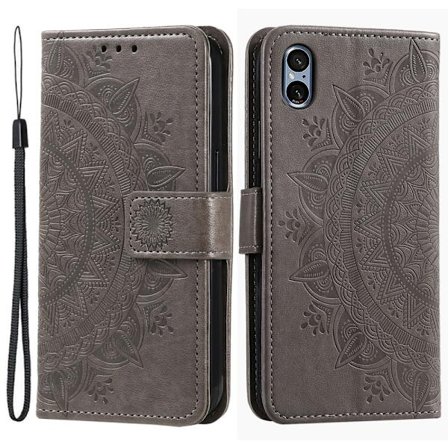 SKALO Sony Xperia 5 V Mandala Plånboksfodral - Grå