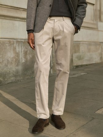 John Henric Men's Beige Cordhose Tailored Fit Size 50