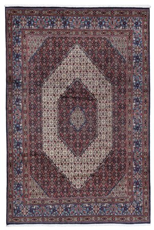 Moud Rug 217X325 Black/Dark Red Wool, Persia