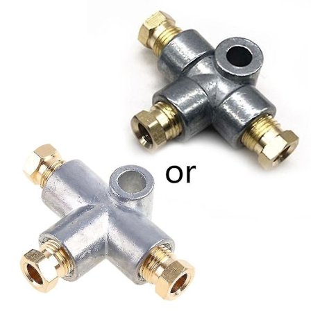 Hydraulinen jarru-T-liitin 3-tie T-kappaleelle jarruputkelle 3 urosmutterilla