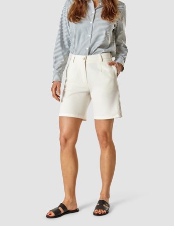 Shaping New Tomorrow - Dame - Women Linen Shorts - Off White - Størrelse 24/