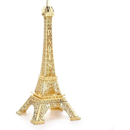 Eiffeltårnet statue dekor, 7 tommer legering metal samlerobjekt replika souvenir rum, Paris Eiffeltårnet. (guld) guld