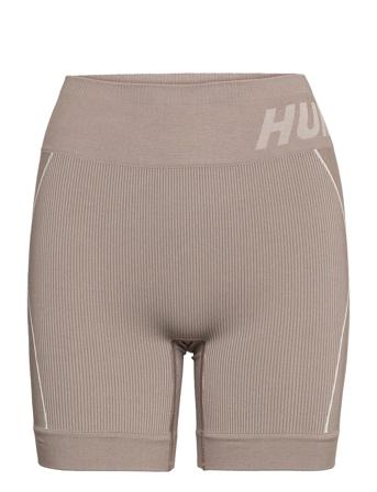 Hmlte Christel Seamless Shorts Running/training Tights Beige Hummel