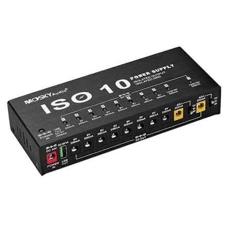 -10 Gitar Effekt Pedal Strømforsyning 10 Isolerte DC Utganger/ 5V USB Utgang, Beskyttelse Gitar Tilbehør-Perfekt