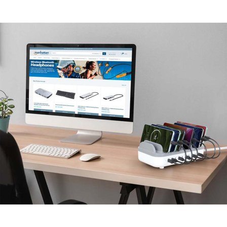 Manhattan 10-Port USB-Power Delivery-Ladestation 200W