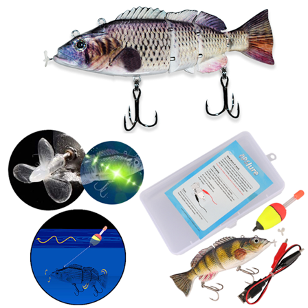 Elektrisk agn Svømmende Robotsegment Fiskelokke USB Opladning Svømmeagn