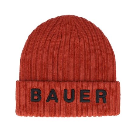 Bauer - Röd cuff Beanie - Kids Ribbed Toque Fire Red Cuff @ Hatstore