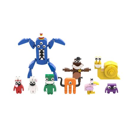 Garten of Banban Lego-liknande spel Grön-huvad monster flamingo MOC modellbyggstenar barns utbildningsleksaker