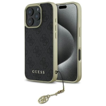 Guess telefontaske til iPhone 16 Pro 4G Charms Collection - Sort