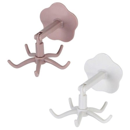 Keittiövälineet Tarvikkeet Kylpykoukku Seinään Asennettava 360 Kääntyvä Vaateripustin, Seinäkoukut Naulattomat Säädettävät Kääntyvät 2kplD-