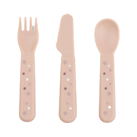 Done by Deer Foodie cutlery set Happy dots Powder Mata & äta Flerfärgad H: 12 cm