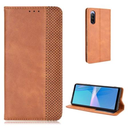 Bofink Vintage Sony Xperia 10 III Nahkakotelo - Ruskea Brown
