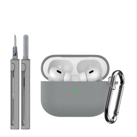 Silikonisuojakotelo (3 osaa) yhteensopiva Apple AirPods Pro 3:n kanssa, suojaa naarmuilta ja iskuilta Grey