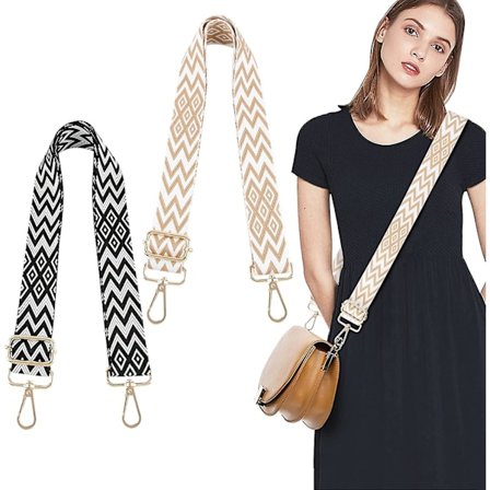 säädettävät olkahihnat laukkuihin 3,8 cm Laukun hihna Olkahihna Leveä käsilaukun hihna raidallisella kuviolla Boho 70-130 cm karabiinikoukulla_xx