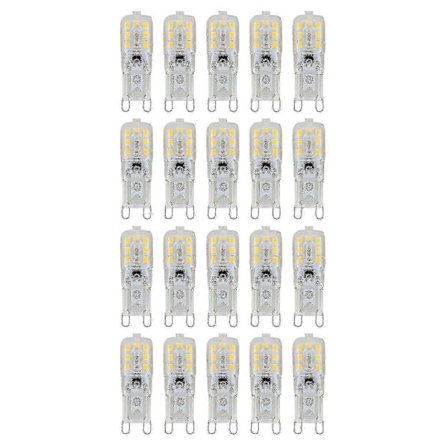 20X G9, 1.5w dimbar LED kapselpære, AC220 - 240v, varmhvit for det europeiske markedet{f2}