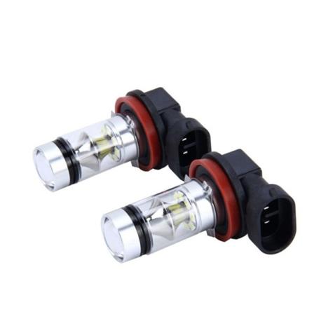 2 stk 9006/HB4 100W hvite LED-frontlykter med høy lysstyrke