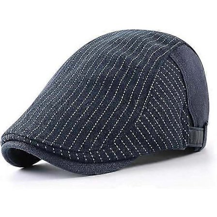 Herr Flat Cap Justerbar Newsboy Keps Bomull Gatsby Basker Keps Skytte Körhatt Ankunge Näbb Ivy Irländsk Golf Flat Hatt (Blå)