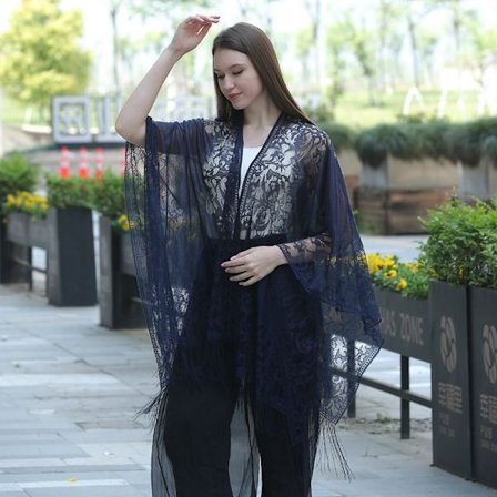 Aftonklänningar Sjal Lady Cape Wraps MARINBLÅ MARINBLÅ