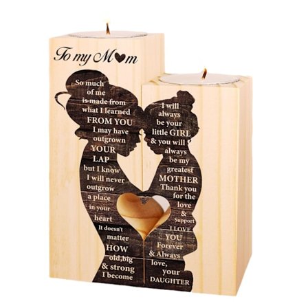 Gaver til mor - Udskårne lysestager, fødselsdagsgaver til mor, fødselsdagsgaver til mor, gaver fra datter til mor