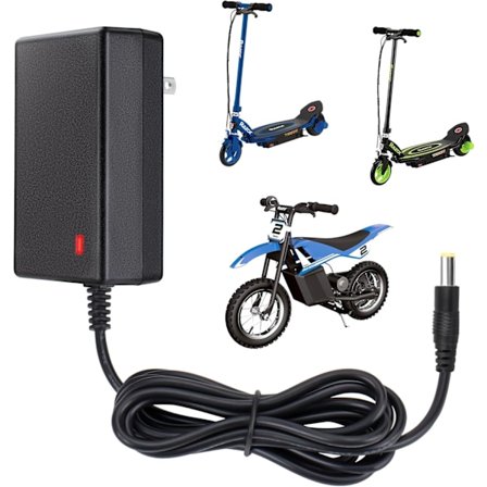 12,6V oplader til Razor Power Core E90 oplader til elektrisk scooter Black Label 12,6V børns ride-on MX125 crossmotorcykel