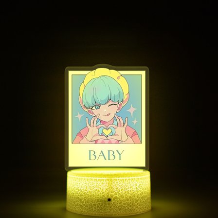 Suosittu K-POP Demon Hunter -yölamppu | Halkeileva kosketus 16 värin lampunjalka, täydellinen makuuhuoneen sisustukseen//Pieni jalusta{FY}